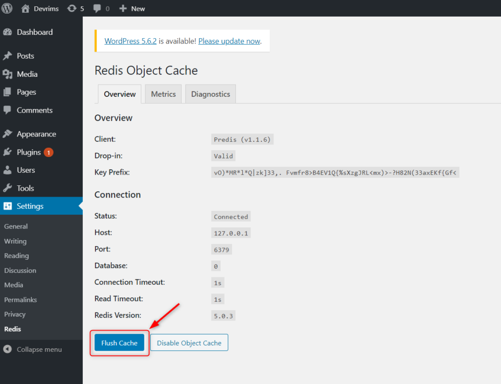 flush cache message