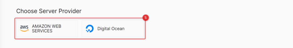 Step # 5: Choose your desired Server Provider.