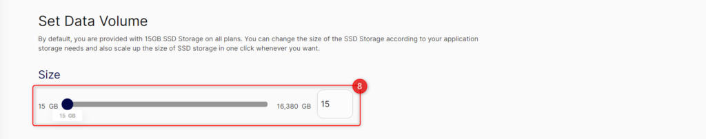 Step # 8: Select Data Volume.