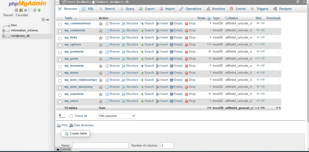 Login PhpMyAdmin using your database credentials.