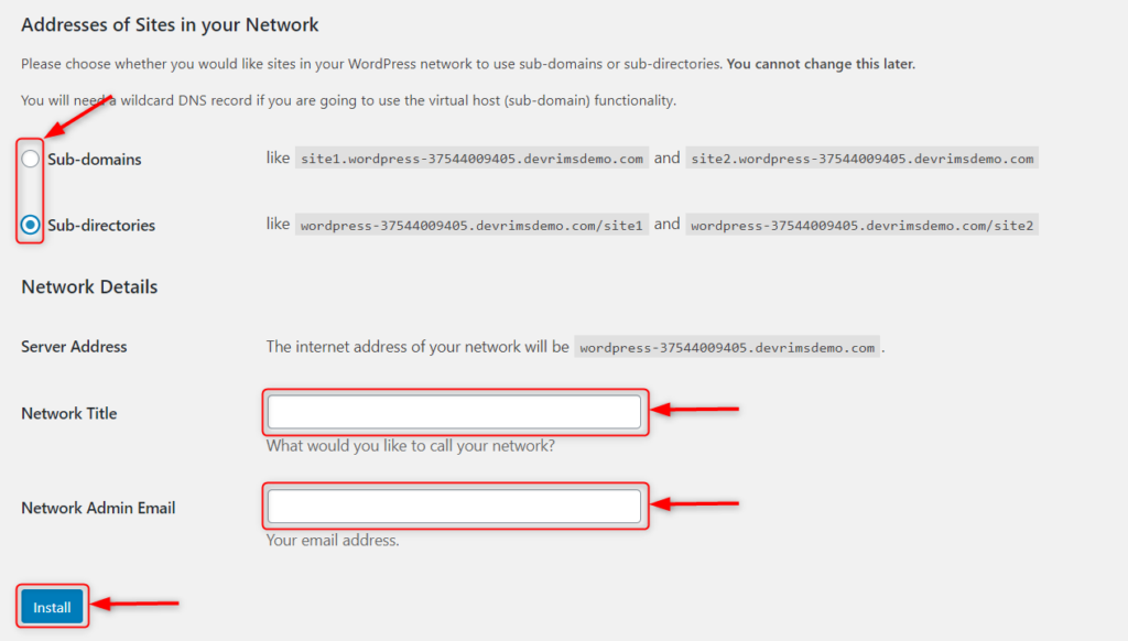 Select between subdomain and subdirectories