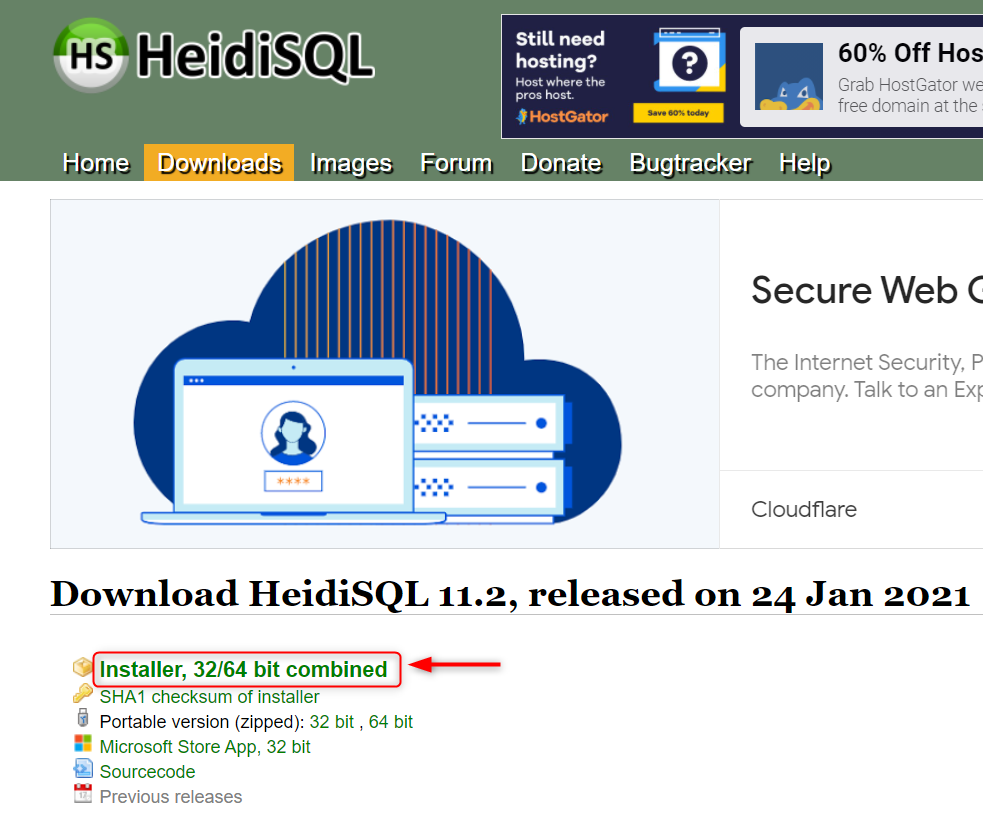 Connect database using HeidiSQL