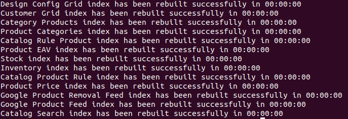 run the command to reindex the application data.