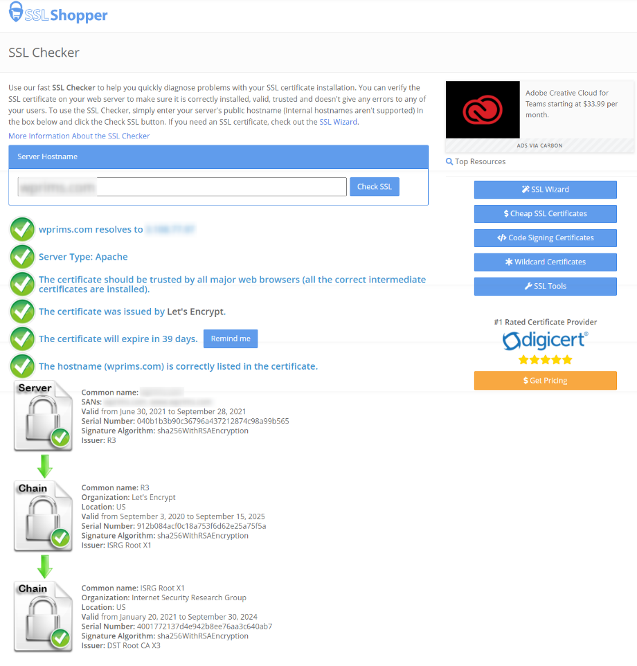 SSL checker