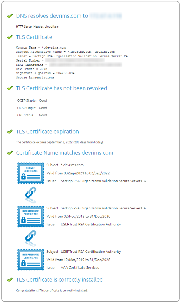 CHECK SERVER if your SSL is installed properly