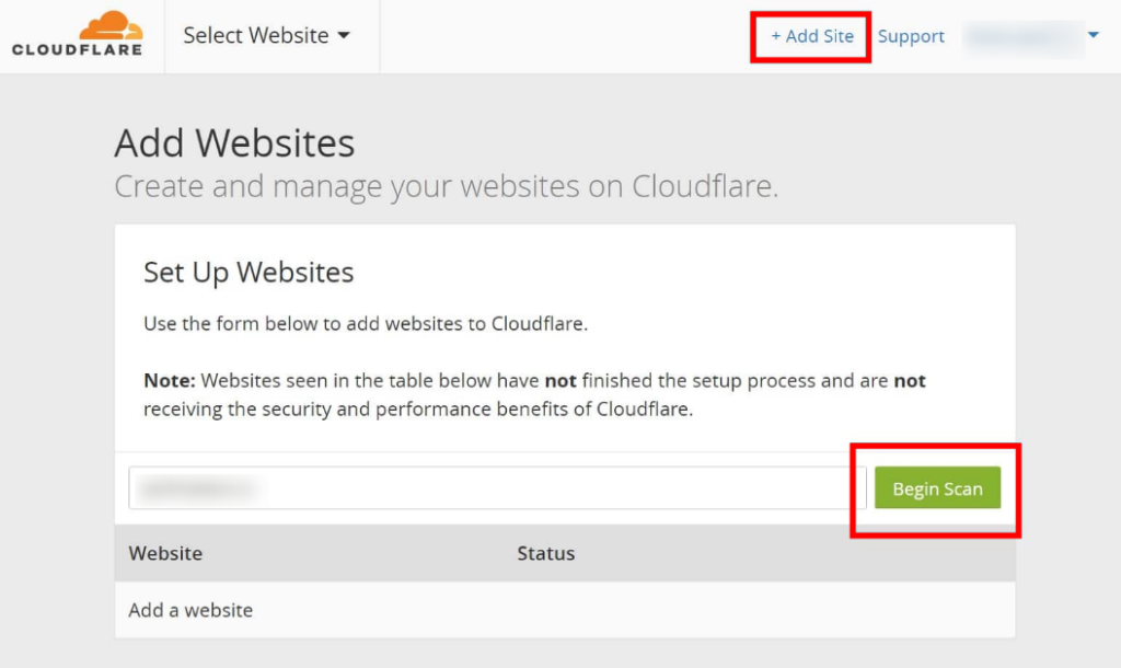 Add your website to Cloudflare