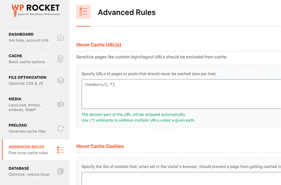 Advanced Rules - tune how your cache functions