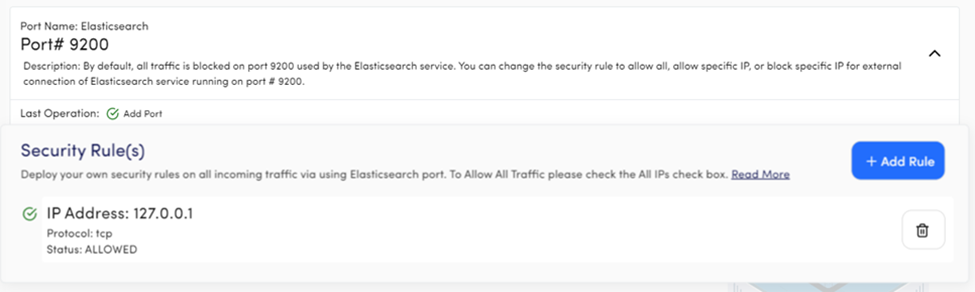 Port Name: Elasticsearch